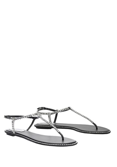 Sandali Bassi Diana Neri Con Strass e Perle RENE' CAOVILLA | C12377-010-R001V065